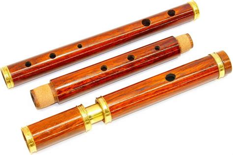 IRISH HAND MADE ROSE WOOD WOODEN FLUTE "D" WITH WOOD CASE, 4 PART, 26 ...