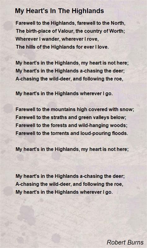 My Heart's In The Highlands - My Heart's In The Highlands Poem by ...