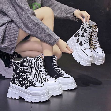 Sleeko - Lace-Up High-Top Platform Sneakers | YesStyle