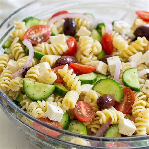 Easy Greek Pasta Salad - Oh Sweet Basil