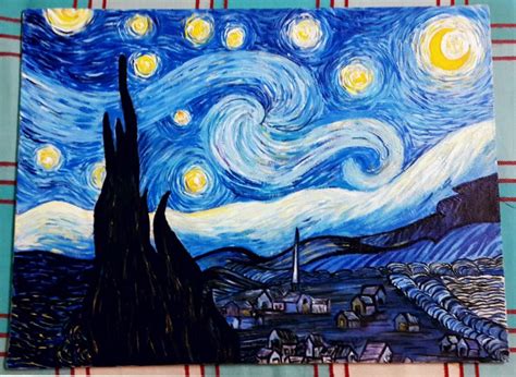 Van Gogh's Starry Night. Based on tutorial by Ginger Cook. I messed up ...