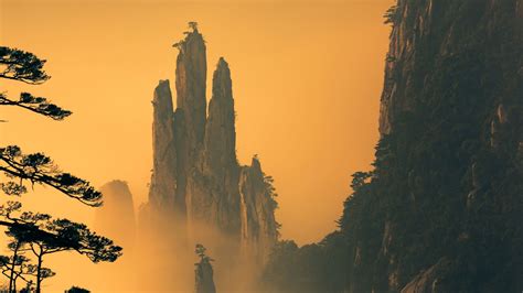 Huangshan Mountains Artwork | Awesome Desktop HD Wallpaper | Mountain ...