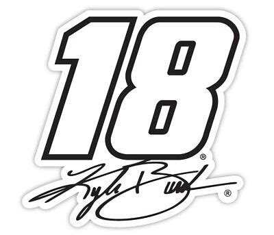 NASCAR Driver Number Decal-Kyle Busch #18 Die Cut Sticker 696845704892 ...