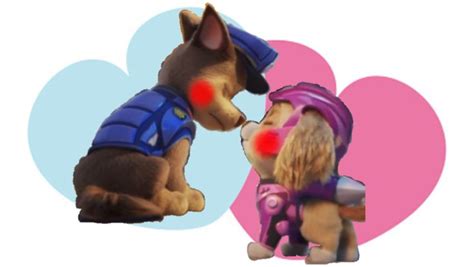 Paw Patrol Chase x Skye Kiss 💙🐾💖 | Figuras de marvel, Sonic para ...