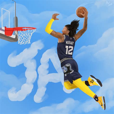 Download Ja Morant Dunk Memphis Grizzlies Player Wallpaper | Wallpapers.com