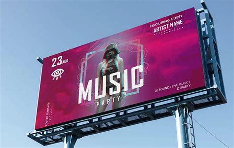 Music Advertisement Billboard Mockup - mockups design