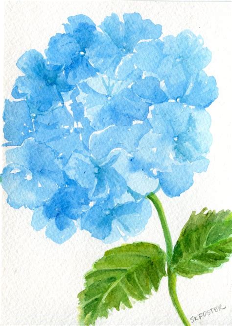 Blue Hydrangeas Original Watercolor Painting Flower Painting | Etsy ...