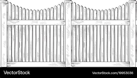 Wooden sketch fence Royalty Free Vector Image - VectorStock