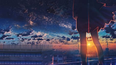 Anime, Sunset, Clouds, Scenery 4k, HD Wallpaper | Rare Gallery