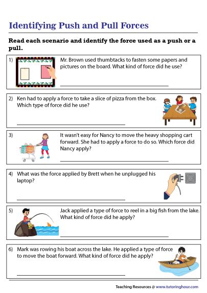 Push Pull Force Worksheet