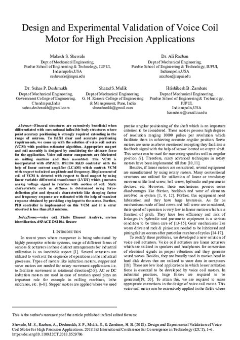 (PDF) High Precision VCM Design and Validation for Micron Accuracy