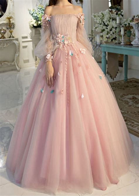 SGD219,A-line Princess Blush Pink Fairy Tale Prom Dresses,Floor Length ...