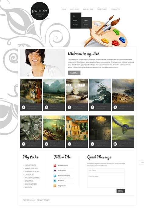 Artist Portfolio Website Template Free