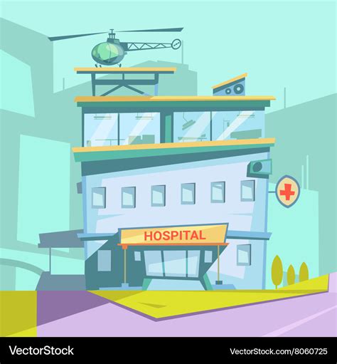 Hospital cartoon background Royalty Free Vector Image