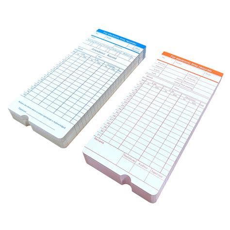 VEVOR Time Cards, Monthly Timesheets 100 pcs, 6 Columns Two-sided ...