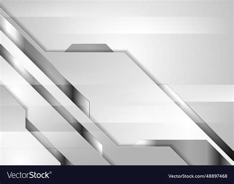 Grey metallic abstract technology geometric Vector Image