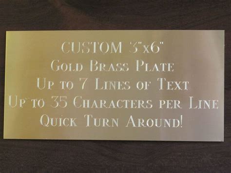 3x6 Custom Engraved Brass Name Plate/plaque Award - Etsy