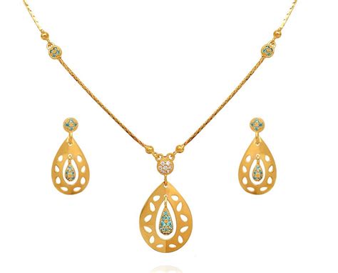 Light Weight Gold Necklace Set Designs - Dhanalakshmi Jewellers