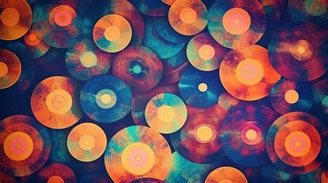 Premium AI Image | Vibrant Vinyl Disc Collection Abstract Pattern For ...