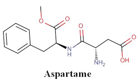 Molecular structure of aspartame. | Download Scientific Diagram