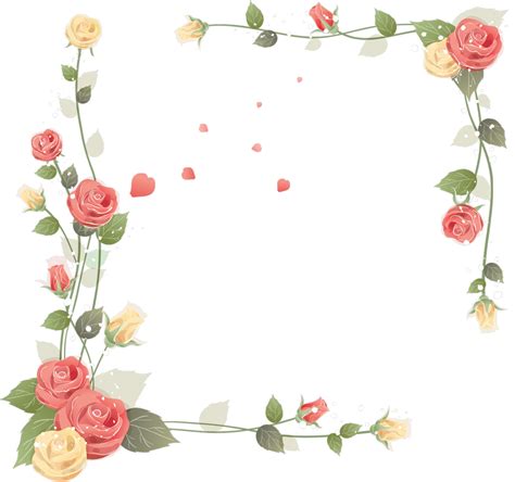 Flower Rose Frame Powerpoint Presentation Microsoft Transparent HQ PNG ...