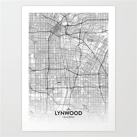 Lynwood, California, United States - Light City Map Art Print by IMR ...