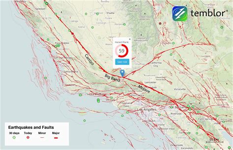 California Earthquake Faults Map Graph Fault Lines Map Map Canada and ...