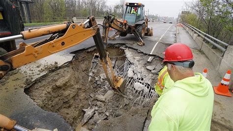 Water main break causes big hole on Park Avenue West