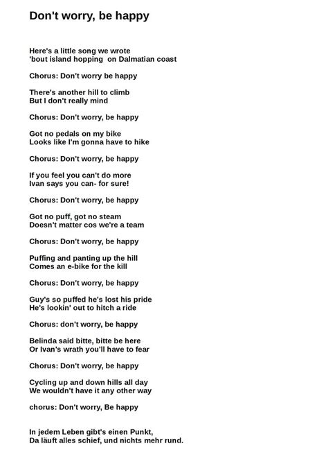 Dont Worry Be Happy Lyrics