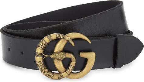 Gucci Snake Gg Buckle Leather Belt in Black for Men | Lyst