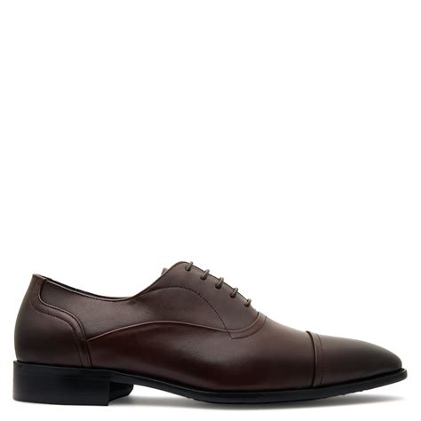 Men's Shoes - Batsanis Cole Brown Oxford Shoes- Leather Lace Up