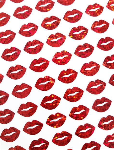 Red Lips Glitter Stickers Set of 50 or 100 Sexy Red Glitter - Etsy