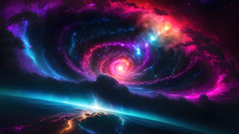 Outer Space Colorful Galaxy 4K #7371l Wallpaper PC Desktop