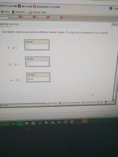 Solved Use Slater's rules to calculate the effective nuclear | Chegg.com