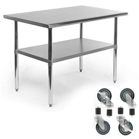 GRIDMANN NSF Stainless Steel Commercial Kitchen Prep & Work Table w/ 4 ...