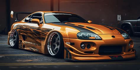 Mk4 Toyota Supra in Striking Orange and Black Racing Paintjob Perfect ...