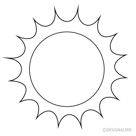 Shining Sun Black and White Clip Art Free PNG Image｜Illustoon