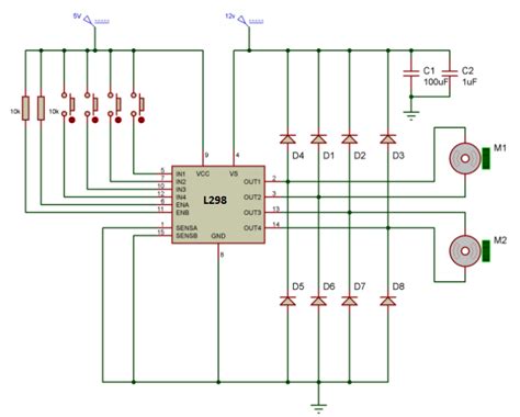 Bidirectional Motor controller circuit using IC L298 - Gadgetronicx