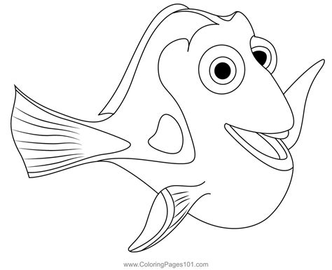 Happy Dory Coloring Page for Kids - Free Finding Nemo Printable ...