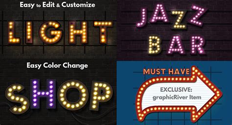 Marquee Lights and Showtime Sign Photoshop Actions, Add-ons | GraphicRiver