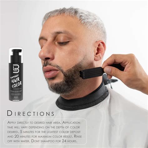 Level 3 Temporary Beard Color - For Black Hair Beards - Full Beard in ...