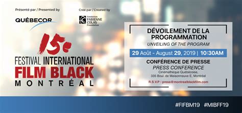 PRESS CONFERENCE INVITATION - Festival International du Film black de ...