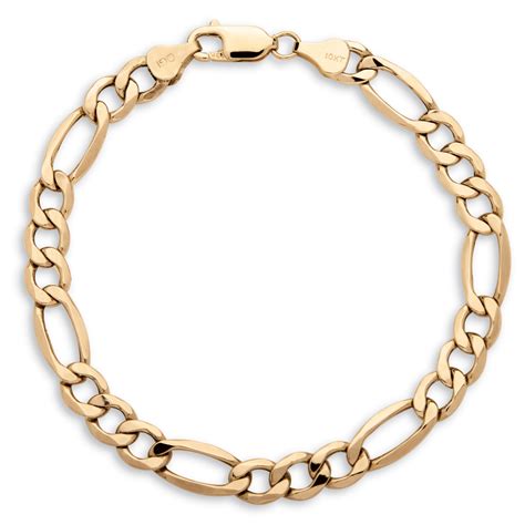 Men's Figaro-Link Chain Bracelet in 10k Yellow Gold 8" (7.5mm) at ...