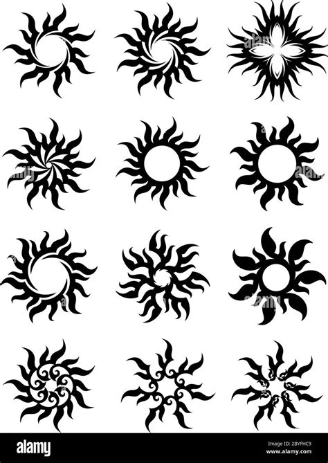 Tribal Tattoo Sun, Flame Tribal Design Vector Illustration Stock Vector ...