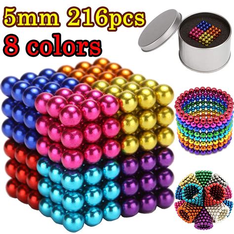 216Pcs 5mm Colorful DIY Neo Magnet Cube Magic Beads Balls Puzzle ...