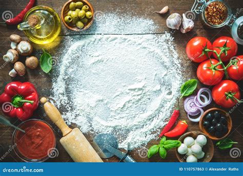 Ingredients and Spices for Making Homemade Pizza Stock Image - Image of ...