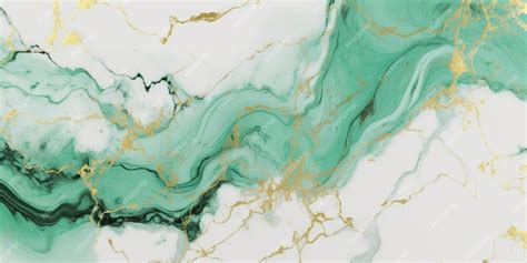 Premium Photo | A green marble wallpaper with gold and green marbles.