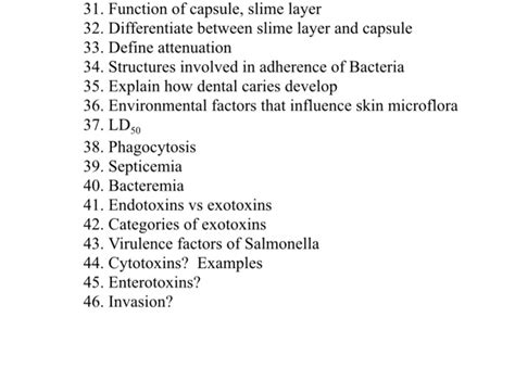 Solved 31. Function of capsule, slime layer 32. | Chegg.com