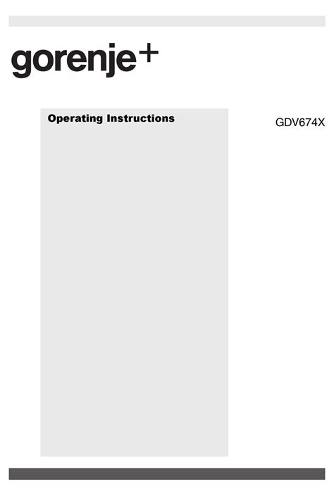 GORENJE GDV674X OPERATING INSTRUCTIONS MANUAL Pdf Download | ManualsLib