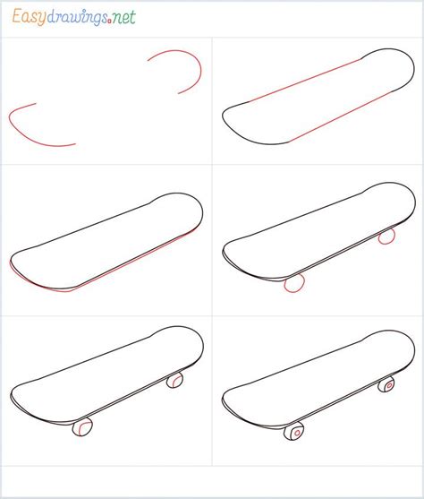 How To Draw A Skateboard Step by Step - [6 Easy Phase &Video ...